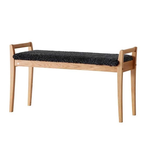 Meja Bench Oiled Oak/Sheepskin Dark Grey