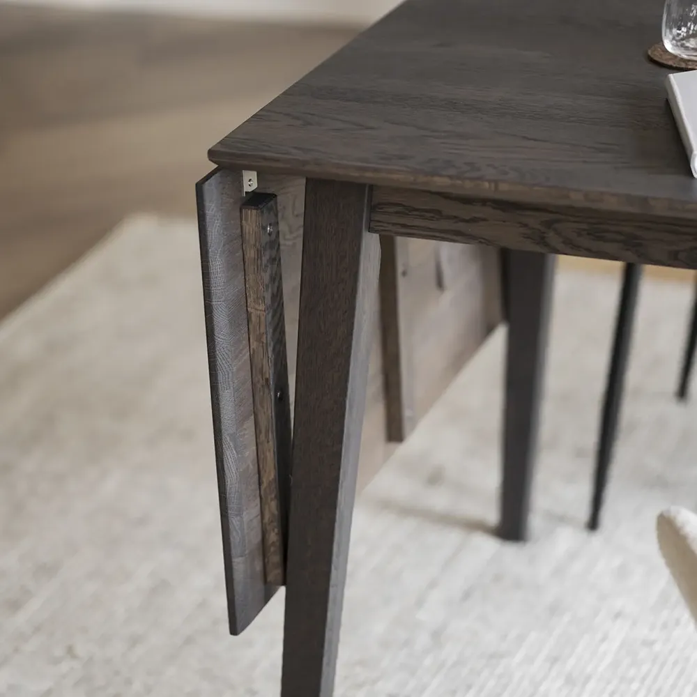 Filippa drop leaf table 120-165x80 cm dark brown oak