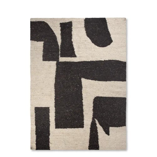 Piece Rug 200x300 cm - Off-white/Coffee
