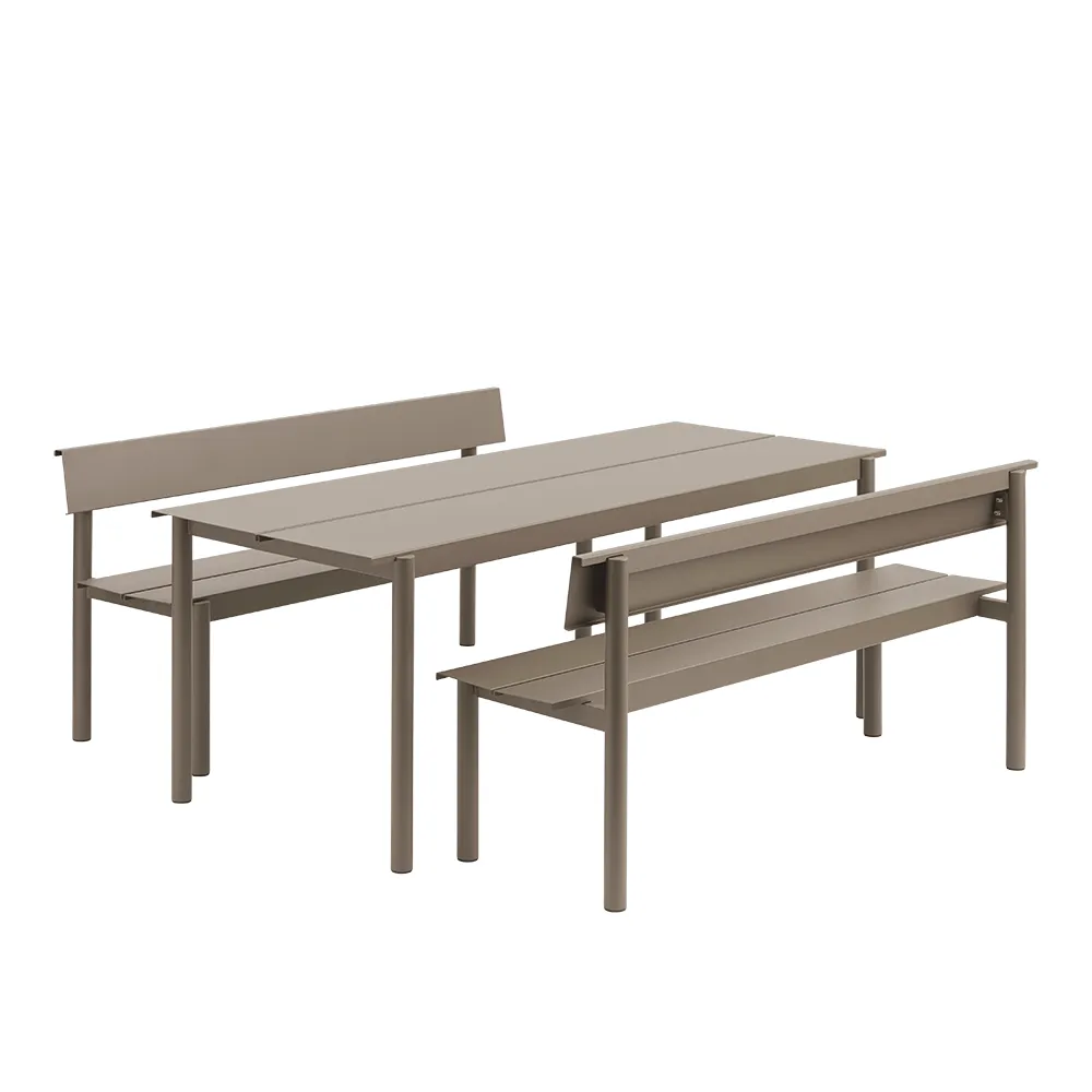 Linear Steel Dining table 200X75 cm Taupe