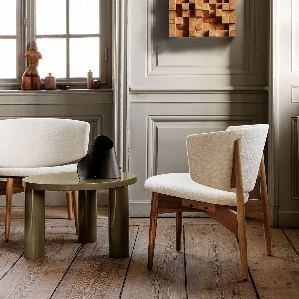 Herman Lounge Chair Boucle - Oak/Off-white