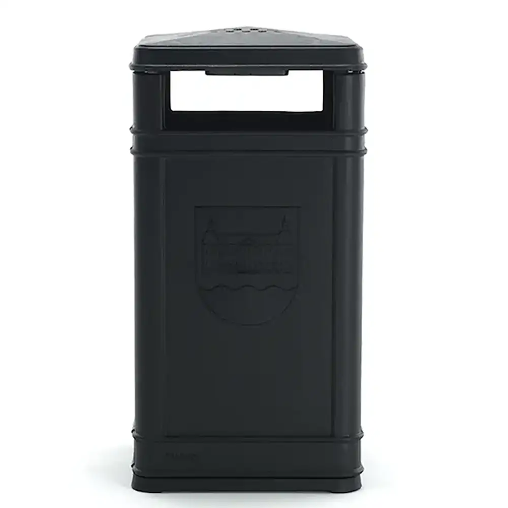 Byarum Wastepaper basket with ashtray Black