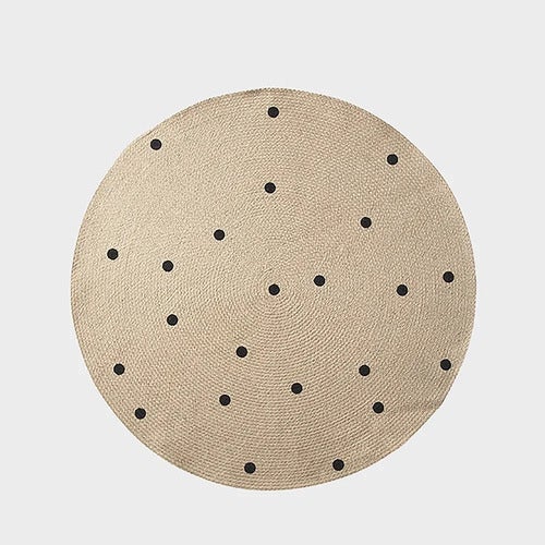 Round Jute Rug with Dots Small