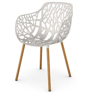 Forest armchair with Iroko upholstered legs Iron Grey