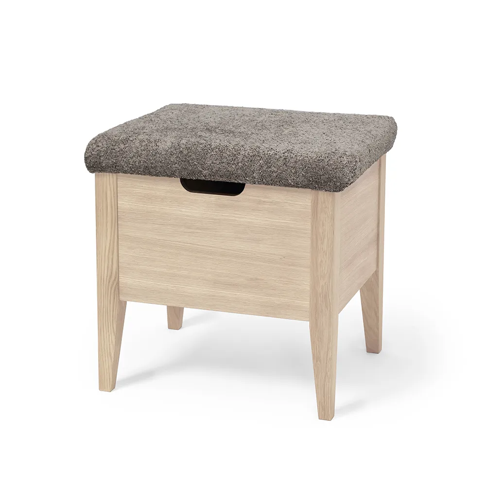 Klinte bench 45 cm white oiled oak with Abriamo brown