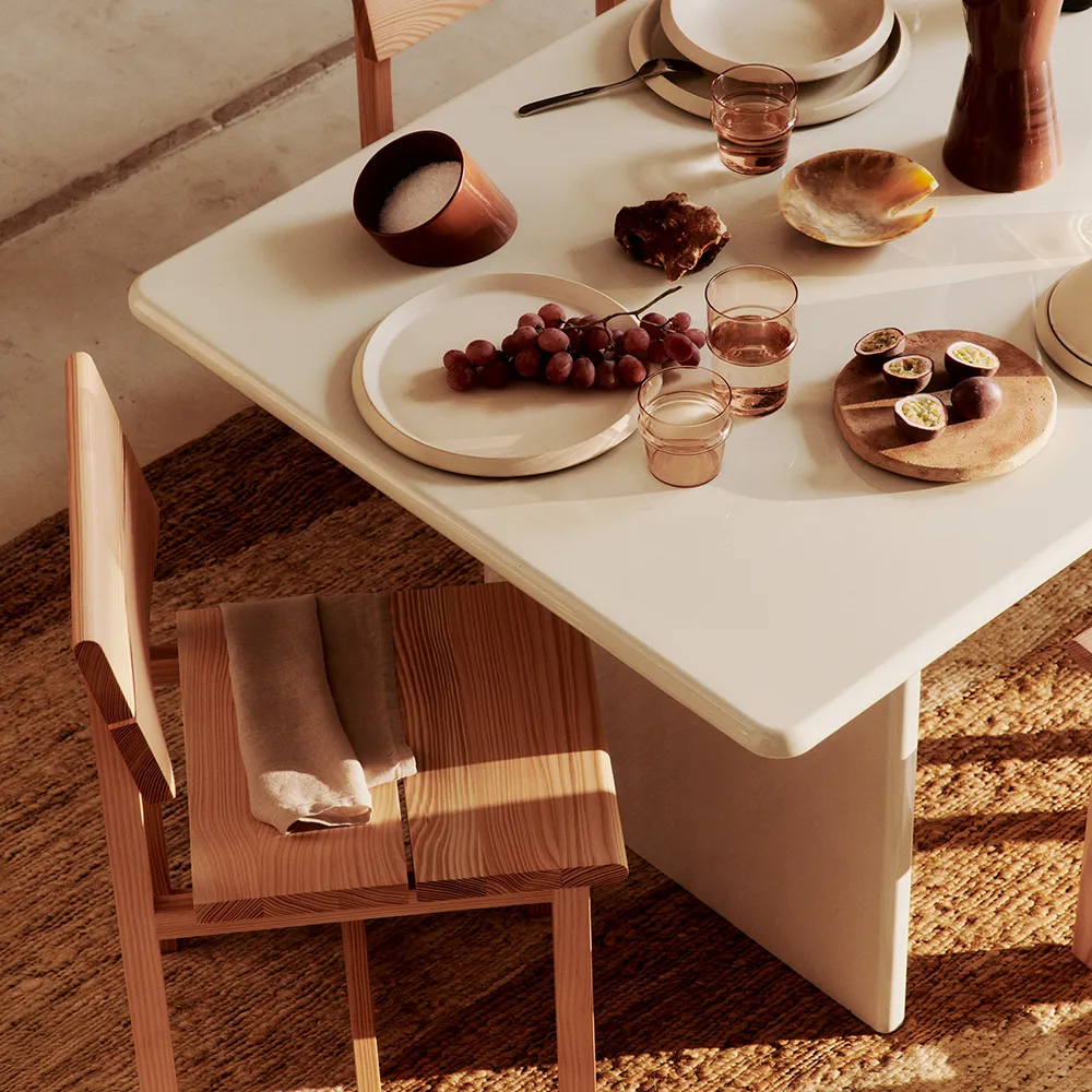 Rink Dining table 240x90 cm - Eggshell