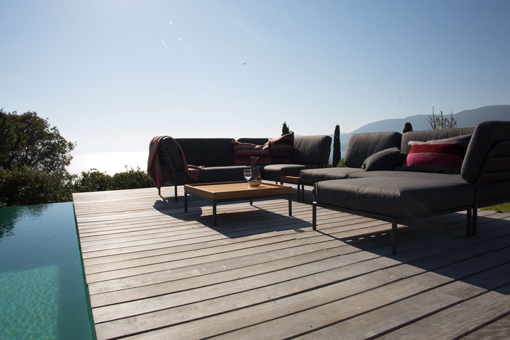 Level coffee table 41x81 cm grey aluminium