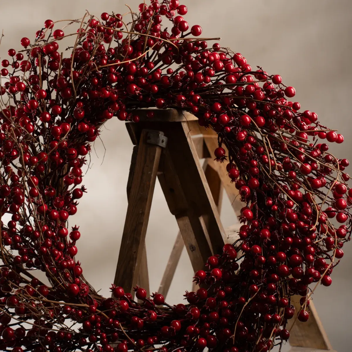 Artificial Berry Wreath Red Ø 75 cm