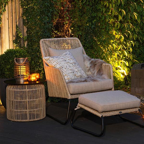 Midway footstool natural/black