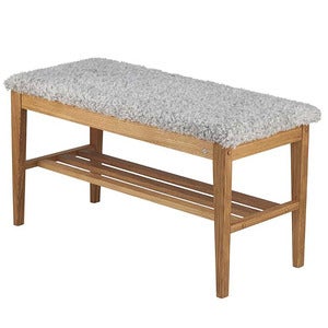 Nadja Bench Oiled Oak/Sheepskin look light grey