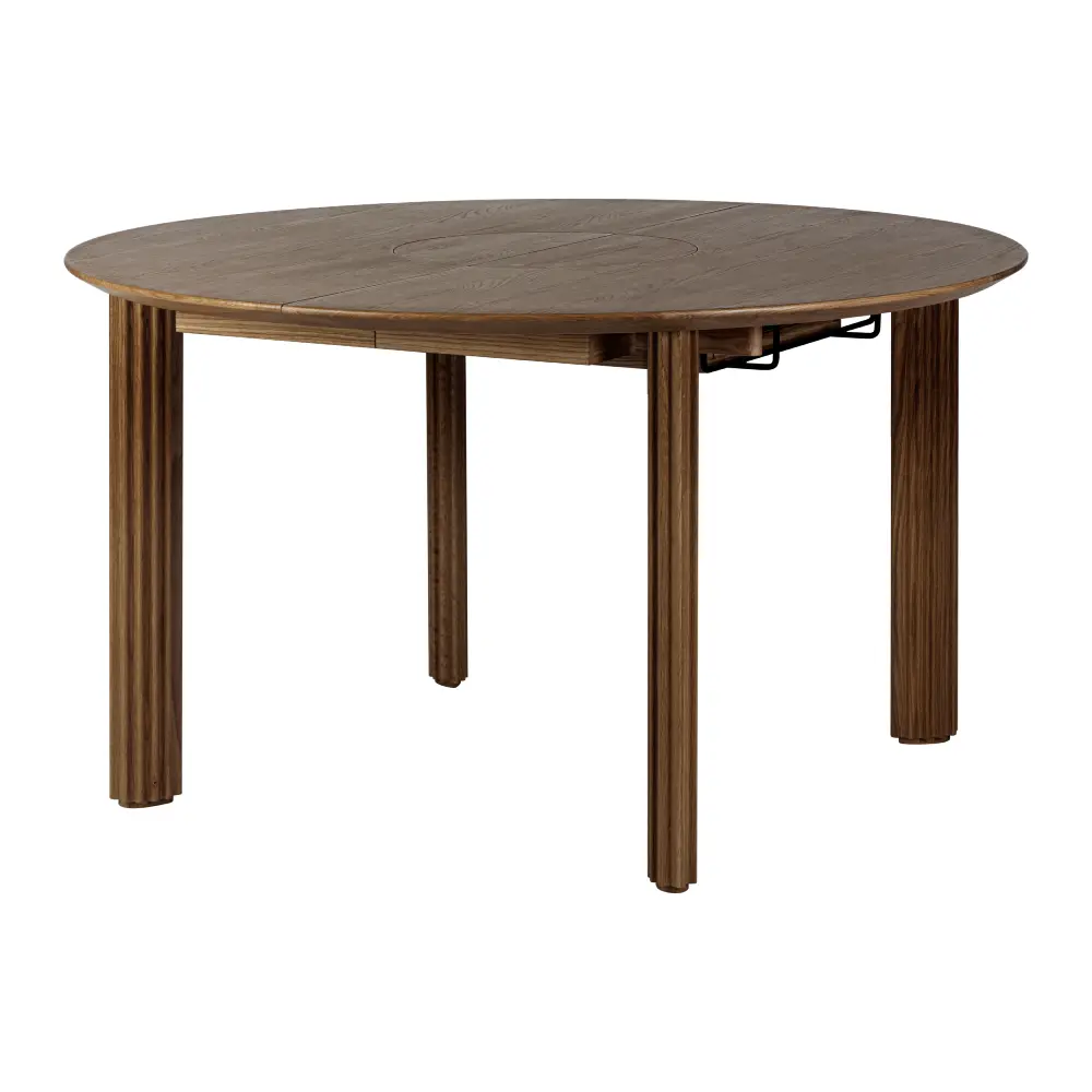 Comfort Circle Dining table with extension 132-202x132 Dark Oak