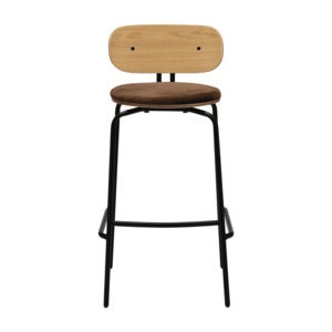 Curious Bar Stool Oak/Black Teddy Brown