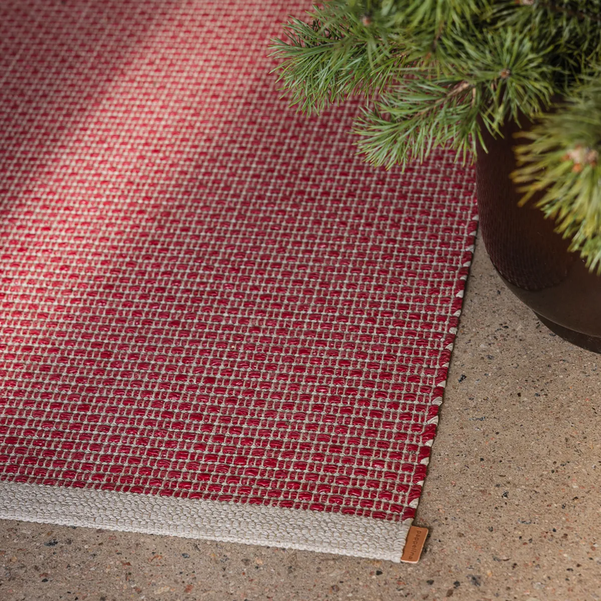 Washable Plastic Rug NILS Dark Red 70x120 cm