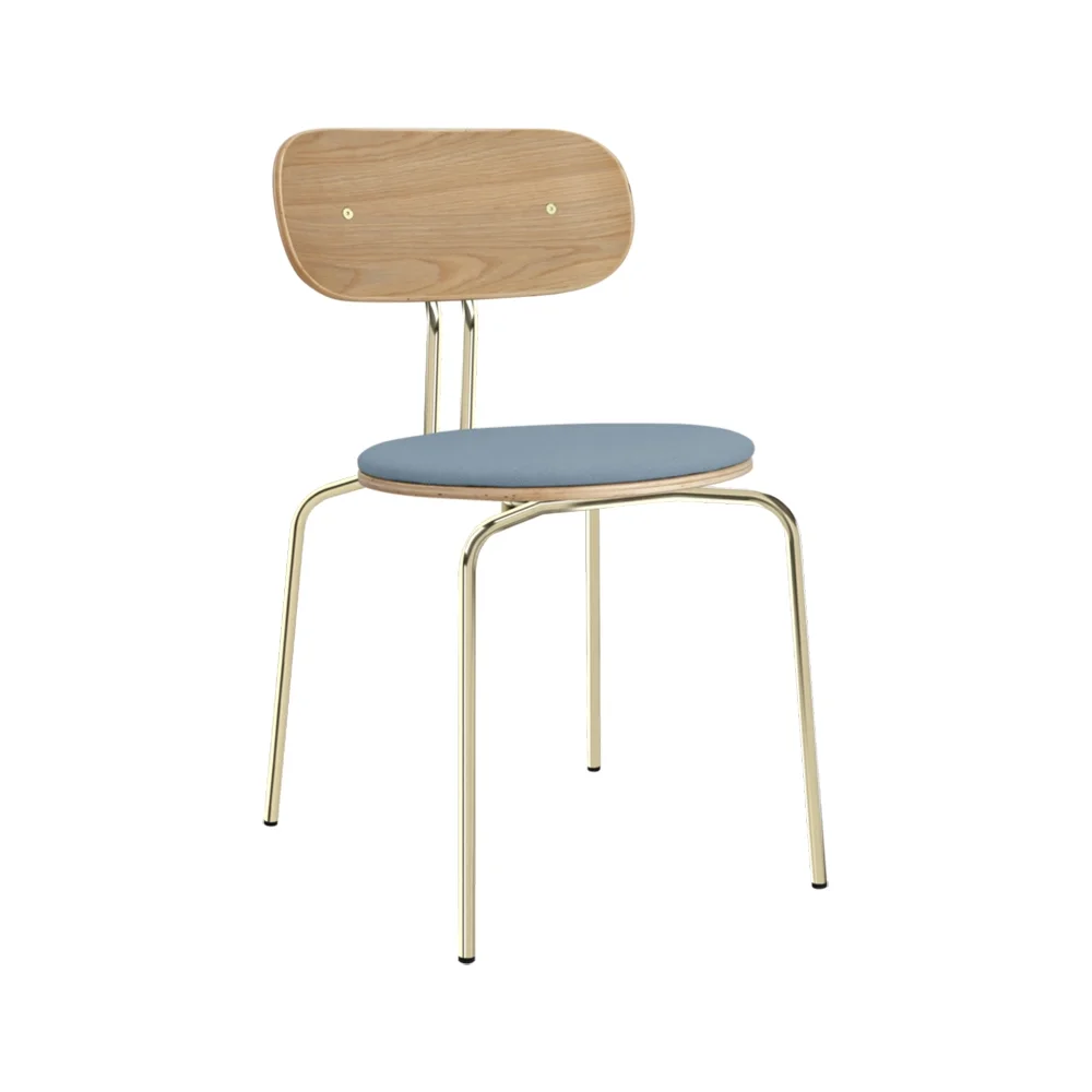 Curious Dining Chair Oak/Brass Bright Skies