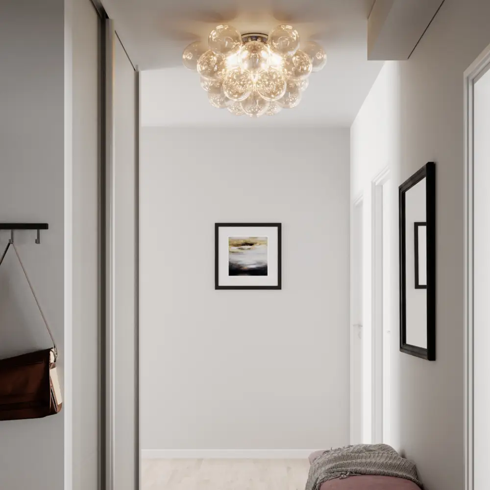 Gross plafond ceiling lamp Ø70cm chrome/amber