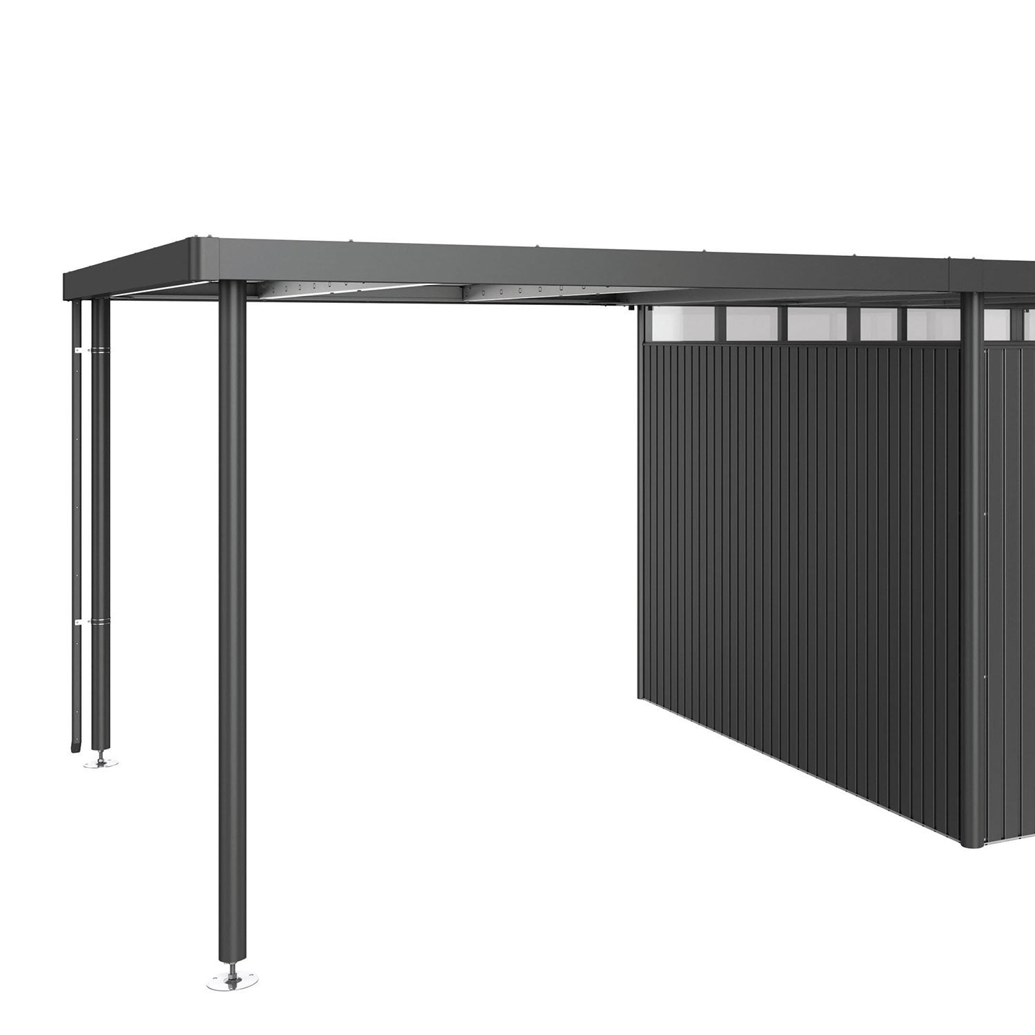 Side roof Garden shed highline size h5 metallic dark grey Biohort