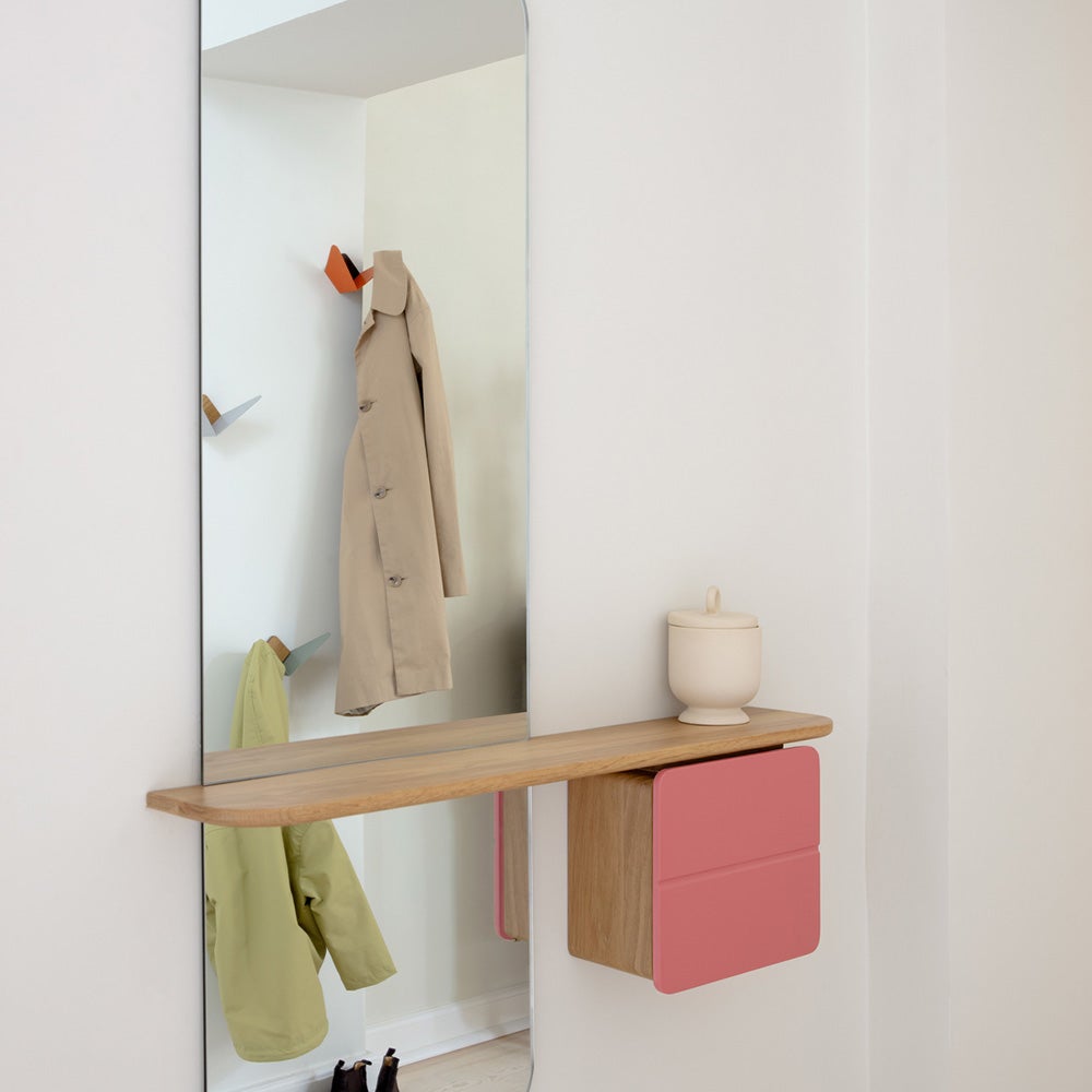 One More Look Mirror Solid Oak/Nuance Rose