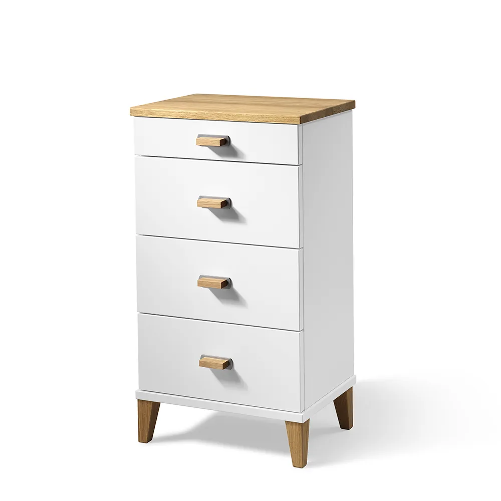 Malva Chest of drawers H76 W40 White lacquer/Oiled Oak