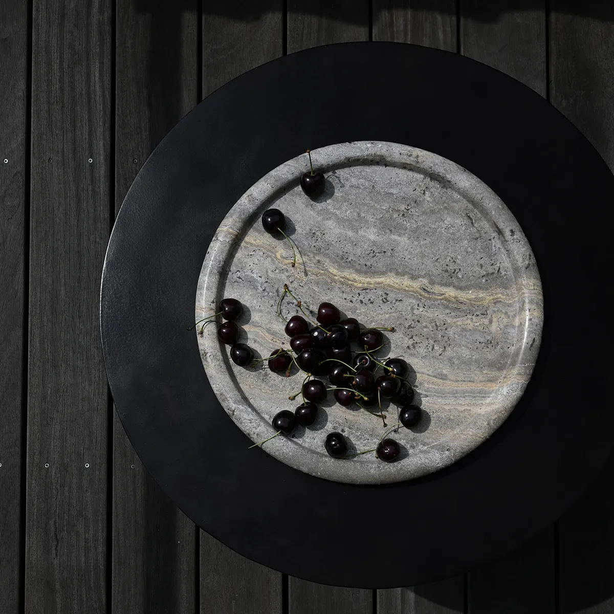 Decorative Tray in Travertine Enkei Maxi Ø 40 cm