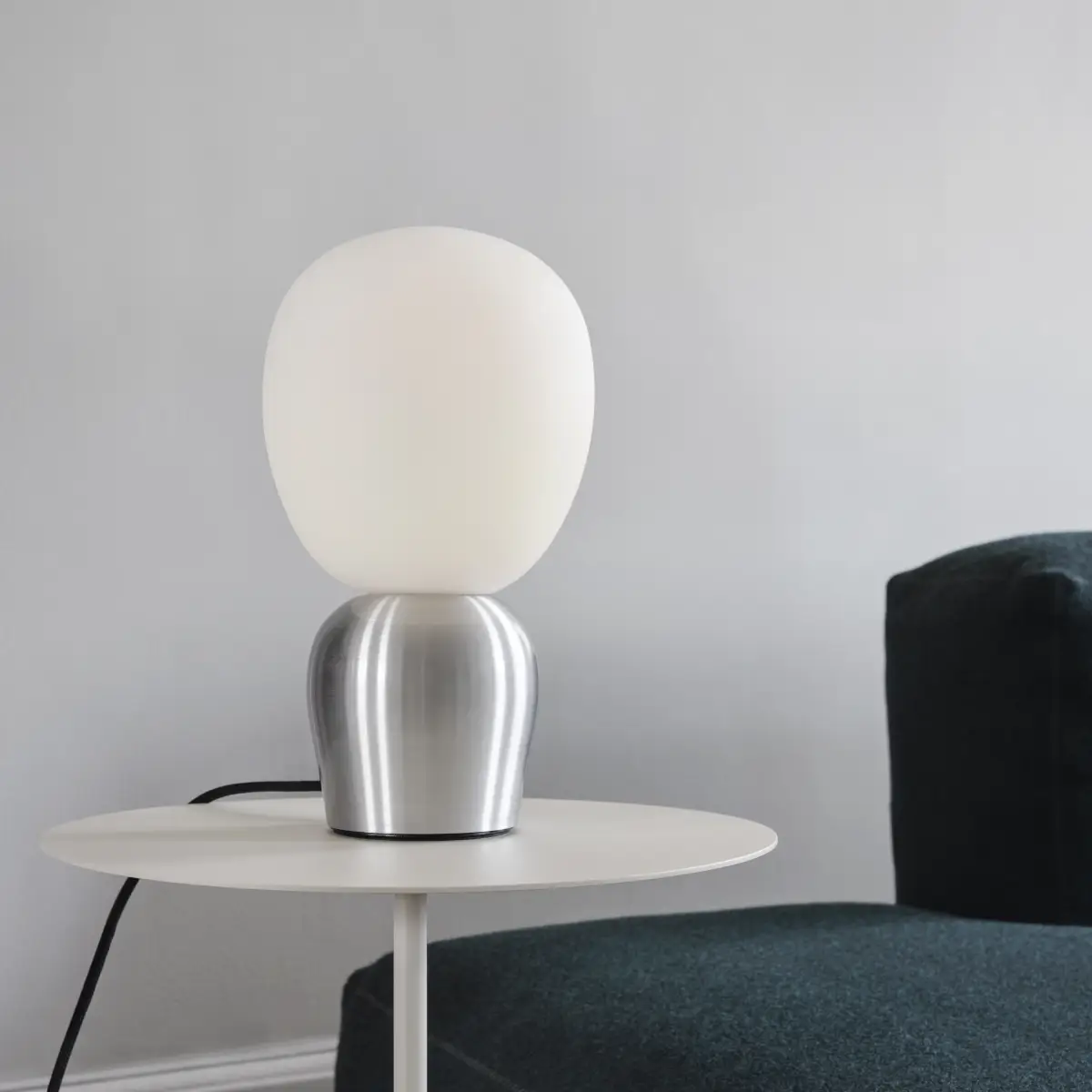  Table lamp Ø18.4 x H33.5 cm Metal/Glass Brushed aluminum