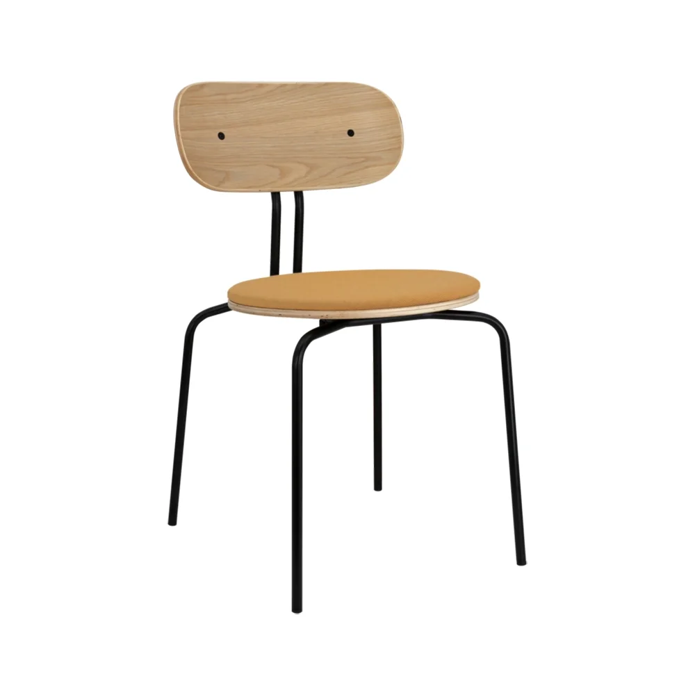 Curious Dining Chair Oak/Black Metal Tangerine