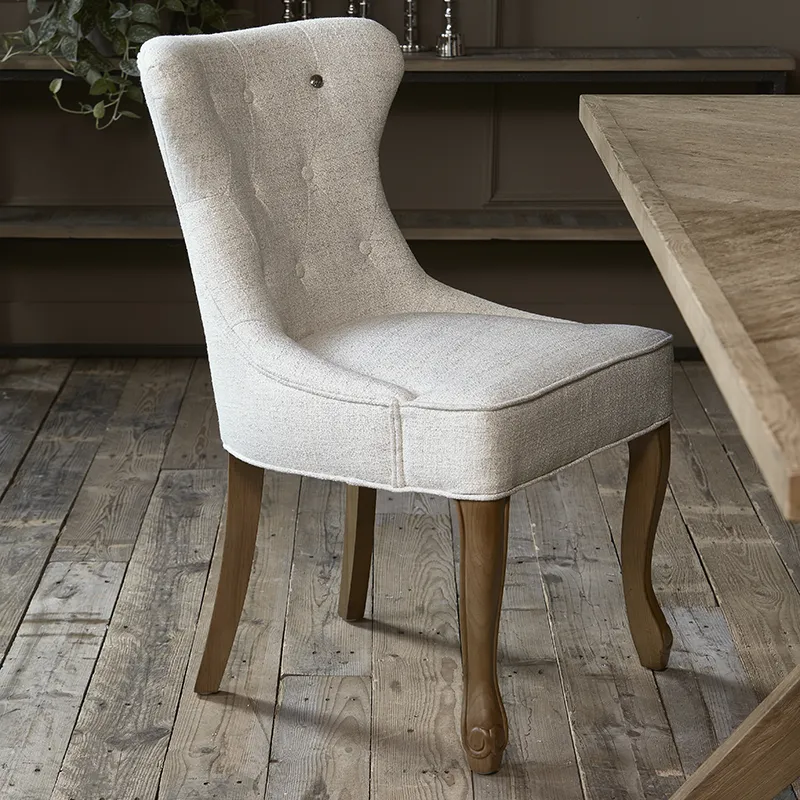 George dining chair rich tweed antique white
