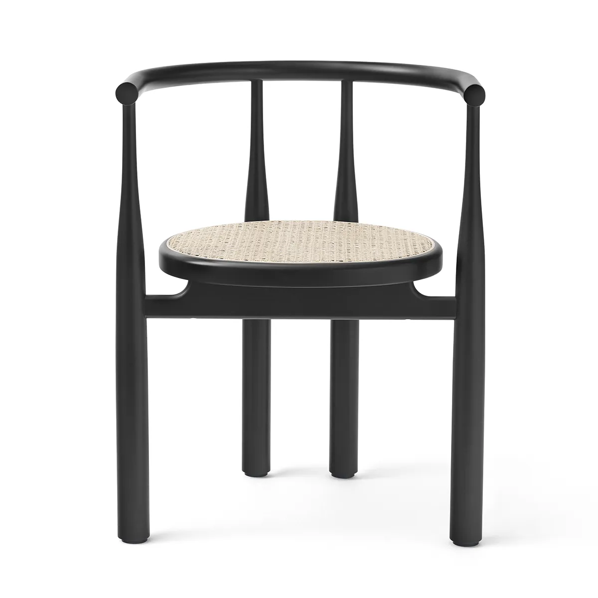 Dining Chair Bukowski Cane Black with armrest