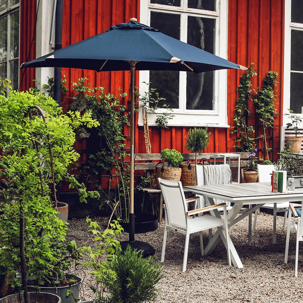 Trieste wooden parasol 250 cm marine