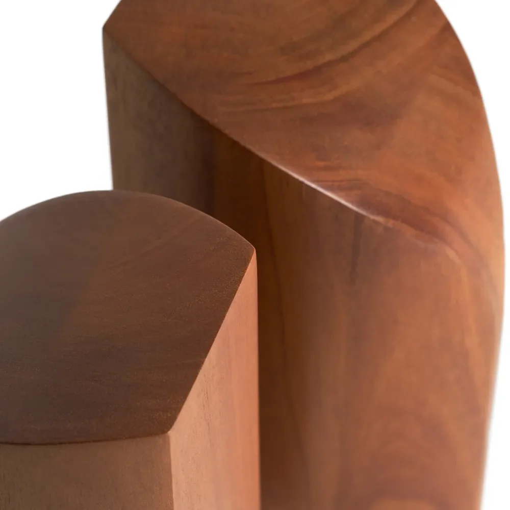 PI bookend lacquered mahogany -set of 2