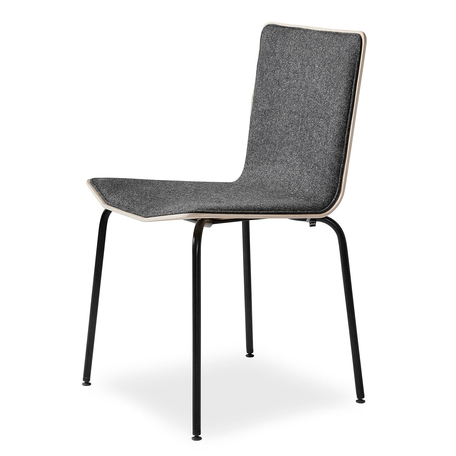 Sm801 dining chair, black steel with leather