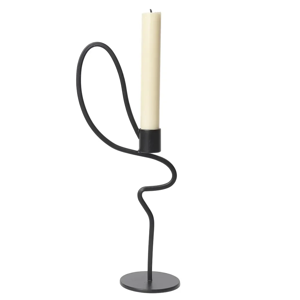 Valse Candle Holder - High - Black