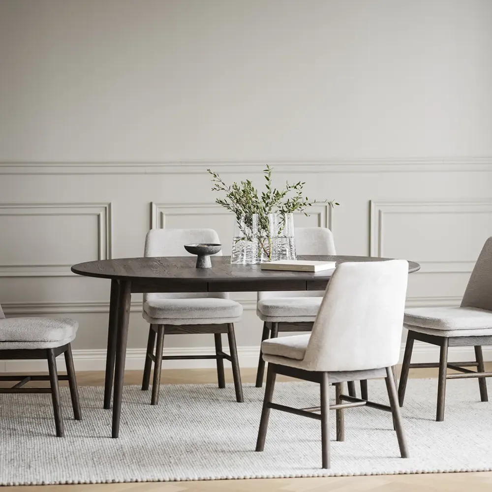 Tyler oval dining table 170-210x705 cm brown oak