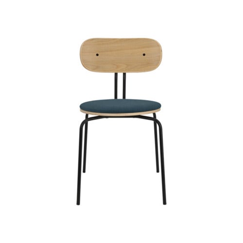 Curious Dining Chair Oak/Black Metal Jet Air Blue