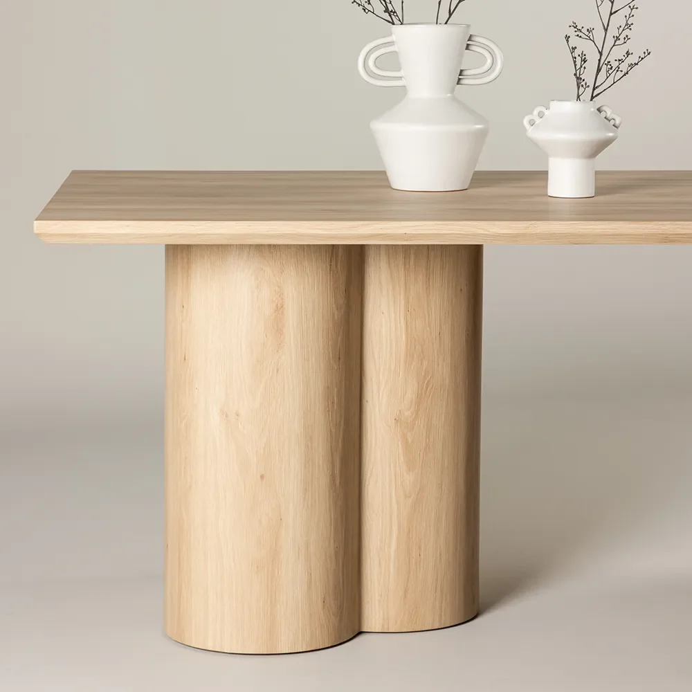 Olivia dining table 100x210 cm White plastered