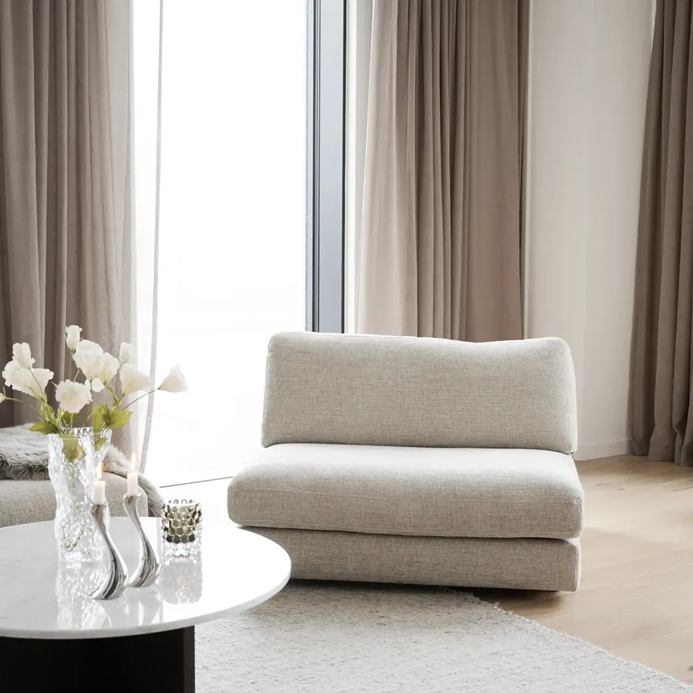 Duncan 1.5-seater fabric Robin light grey