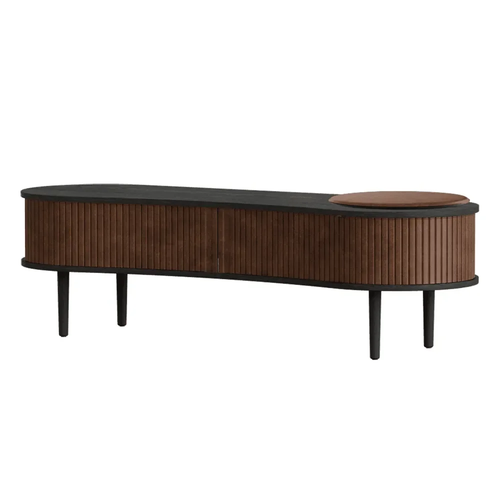 Audacious  TV stand Black Oak/Hazelnut