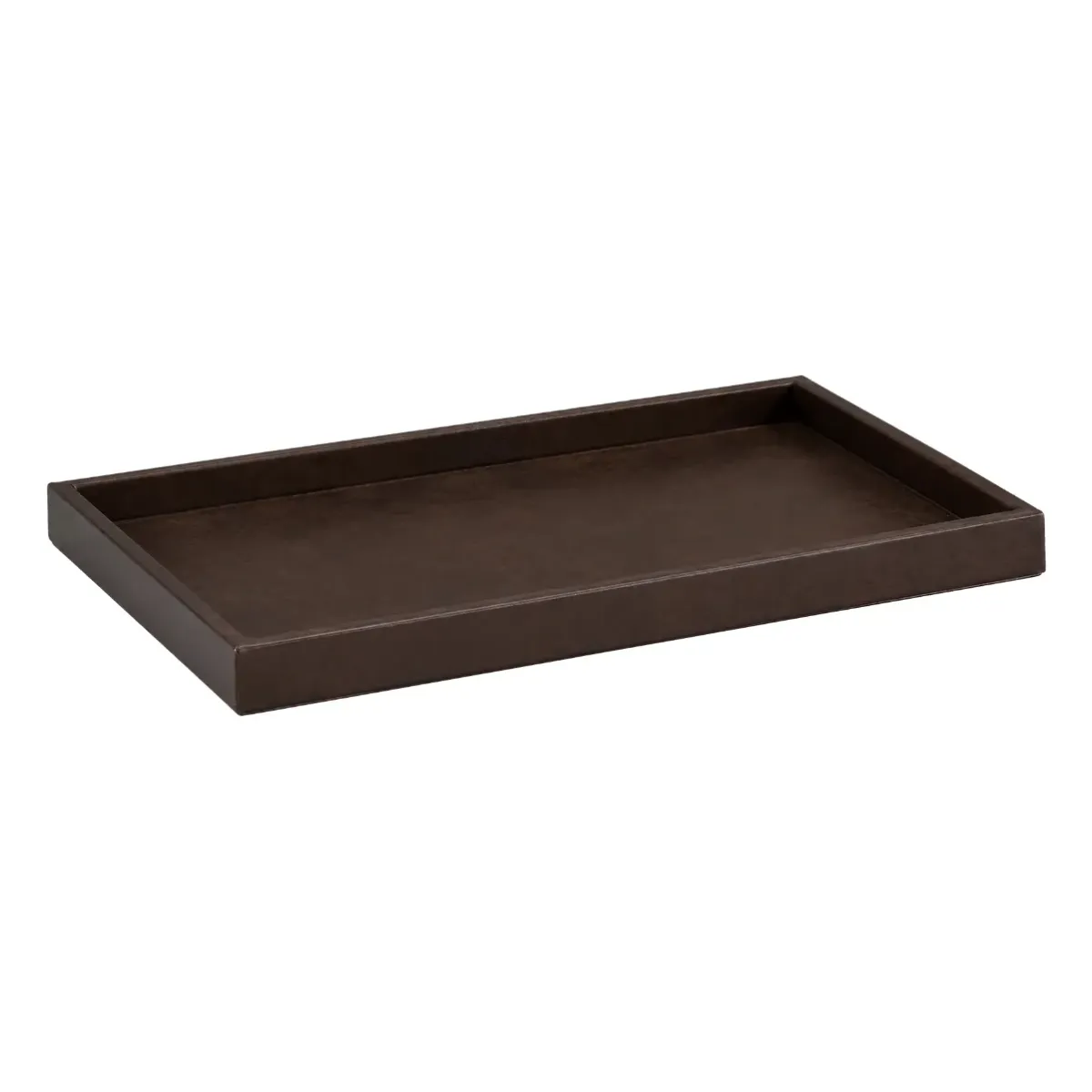 Leather Decorative Tray Montero S Deep brown