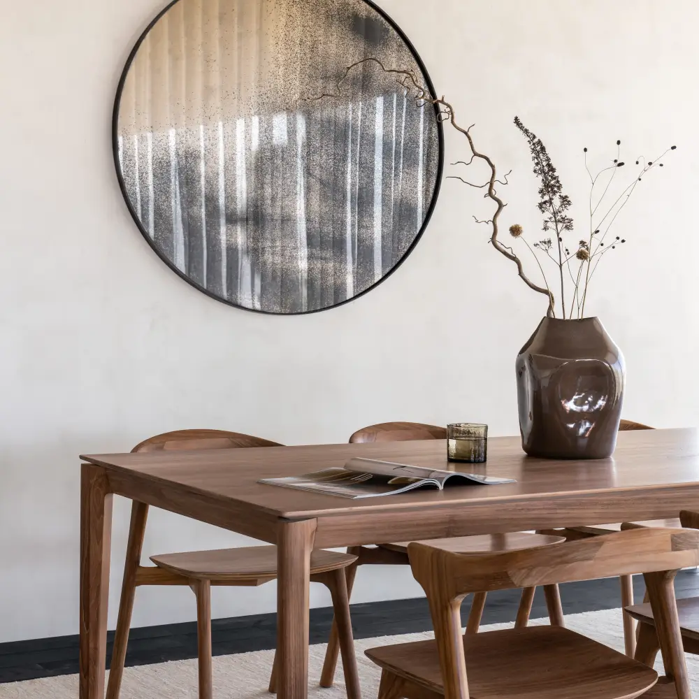  Aged wall mirror Ø121 cm bronze