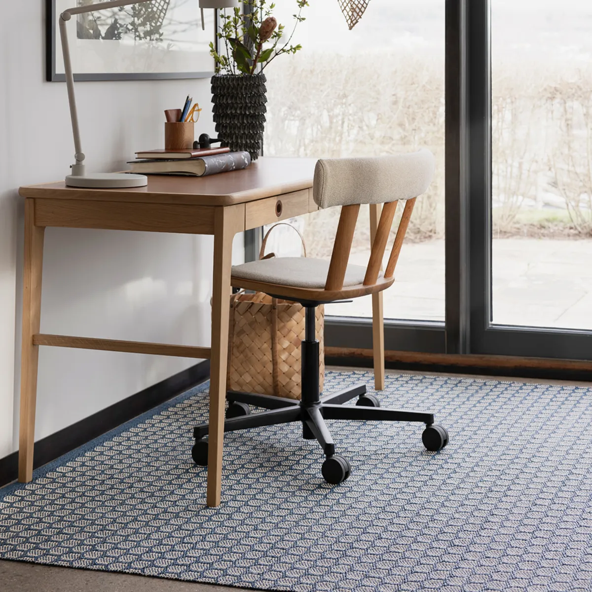 Reversible Plastic Rug MIMI Ocean Blue/Cream 70x300 cm