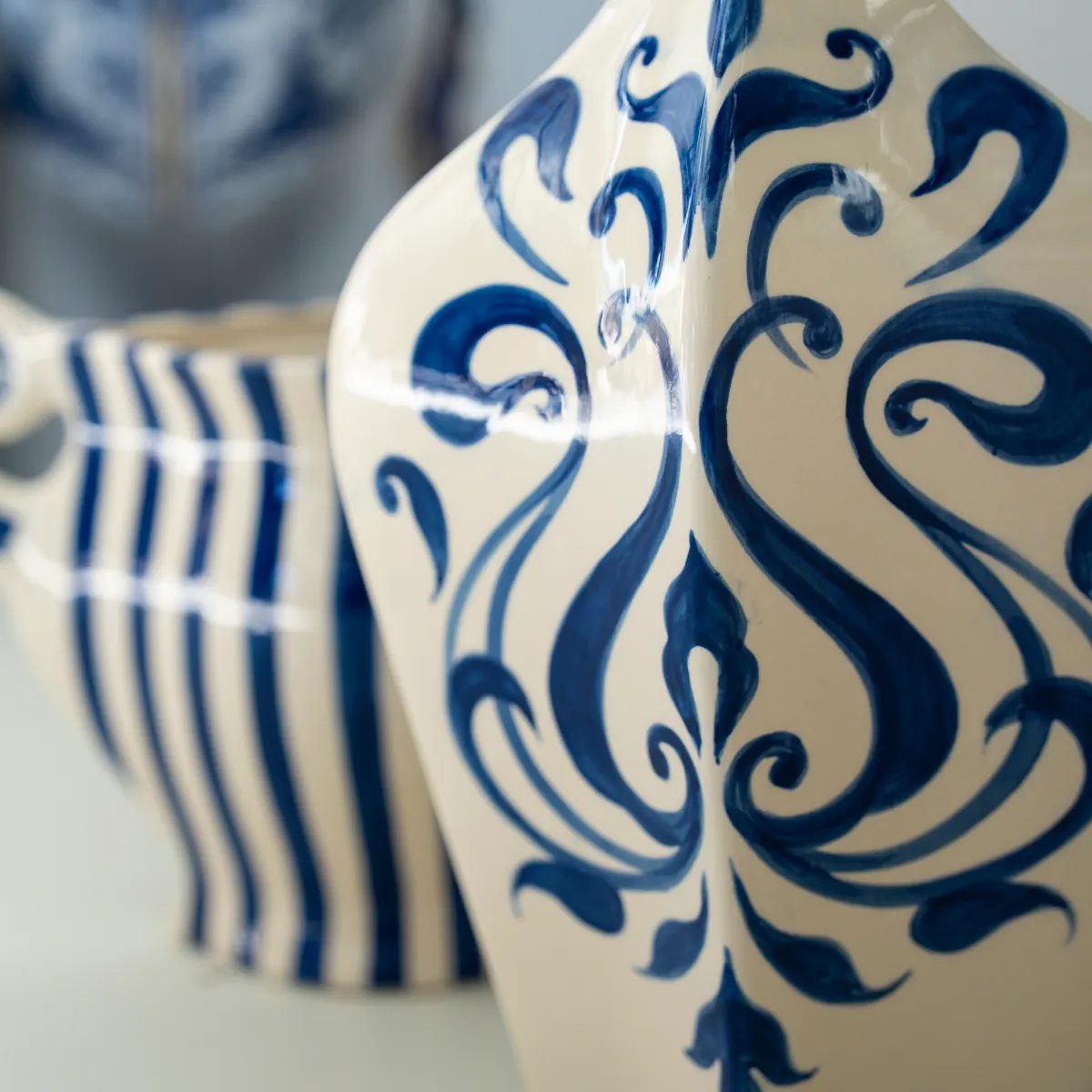 Decorative Vase Blu 1 H50 cm
