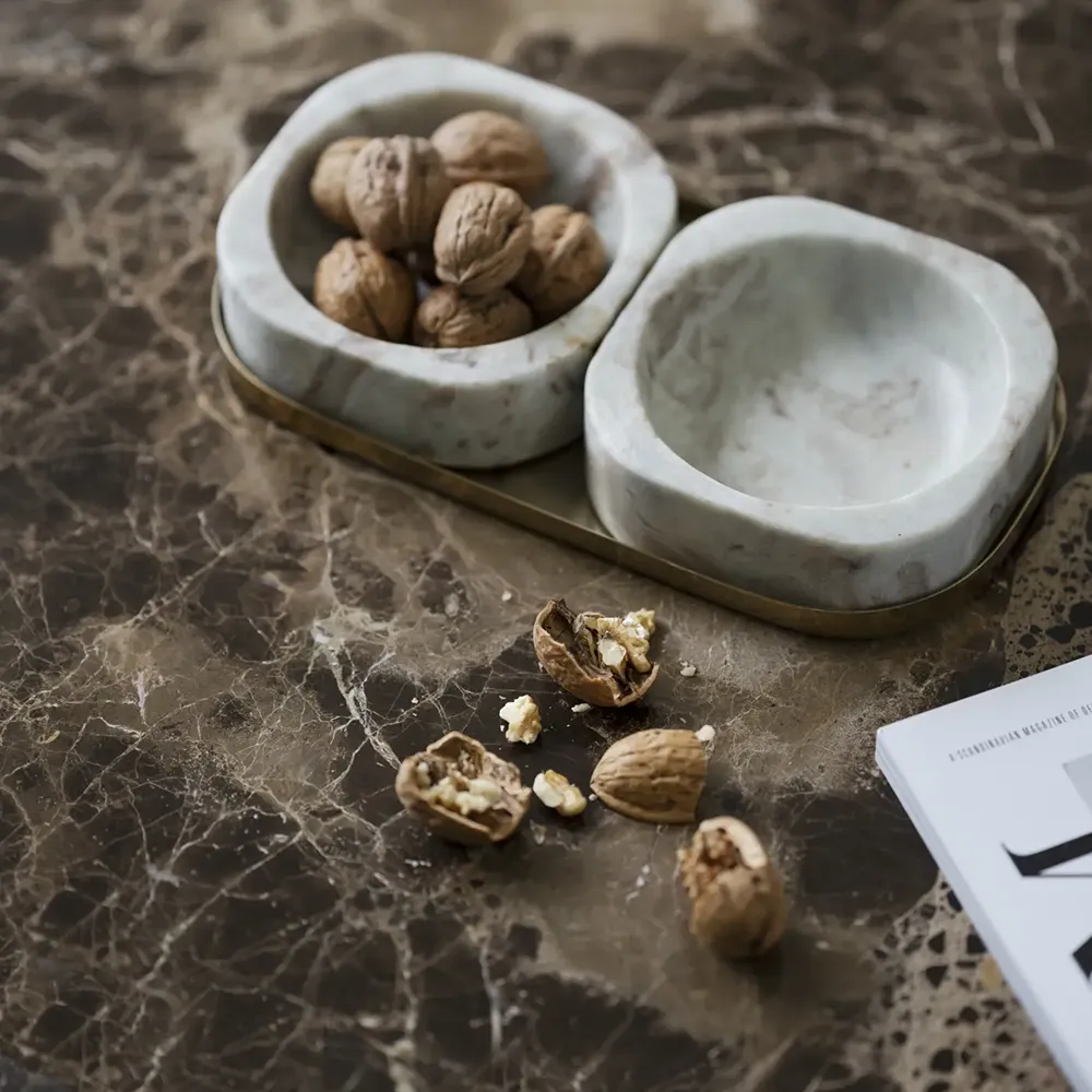 Hammond coffee table 135x62cm brown marble