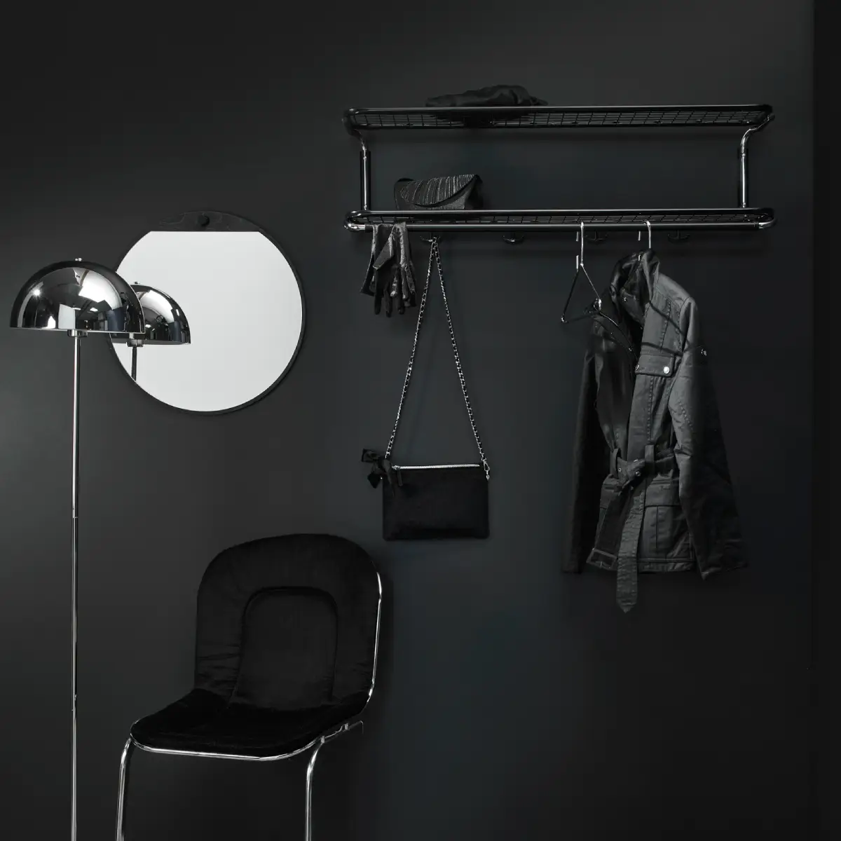Classic Hat shelf 100 cm Black Black