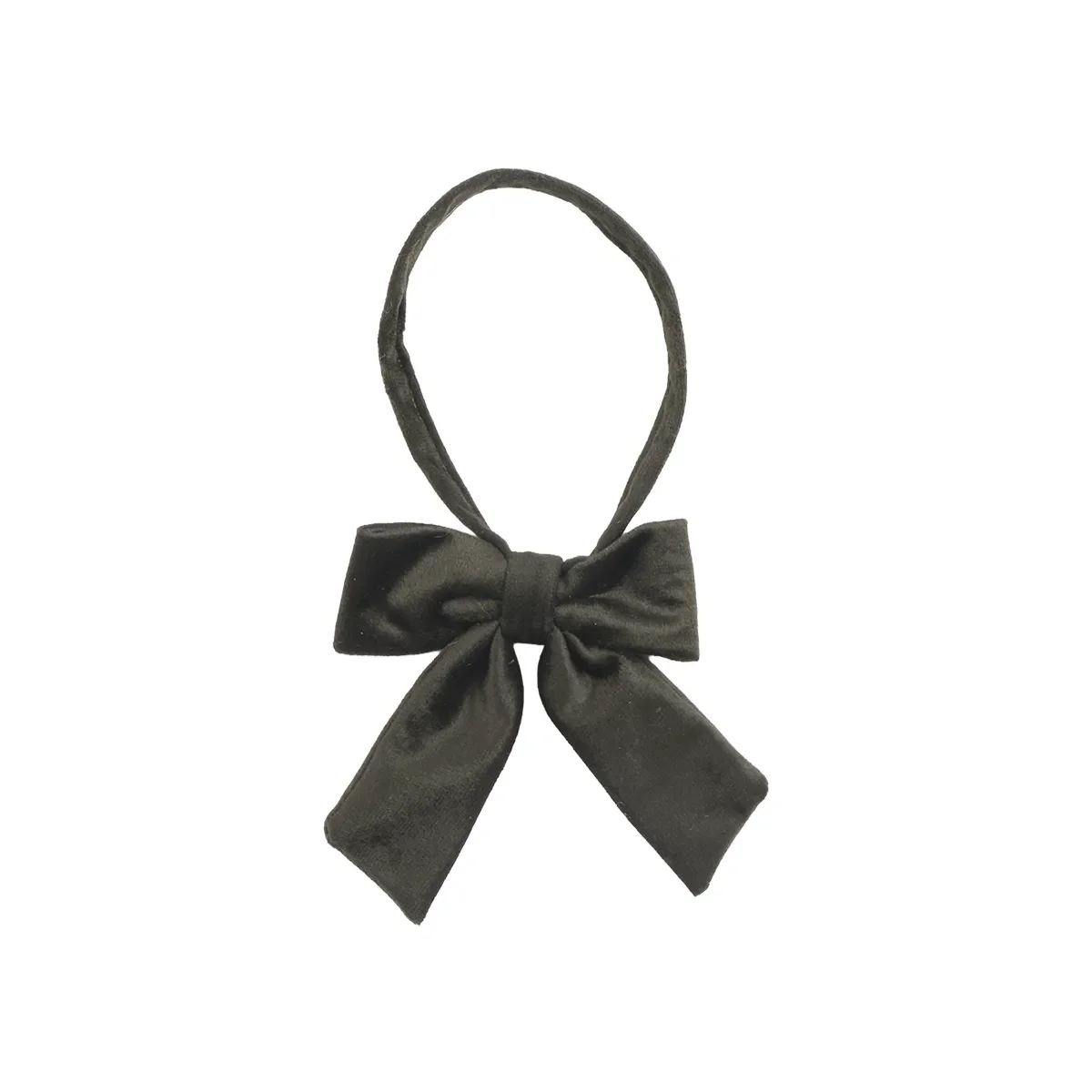 Christmas Bow Velvet S Green W 10 cm