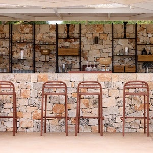 Bliss barchair, stackable Sand, aluminium