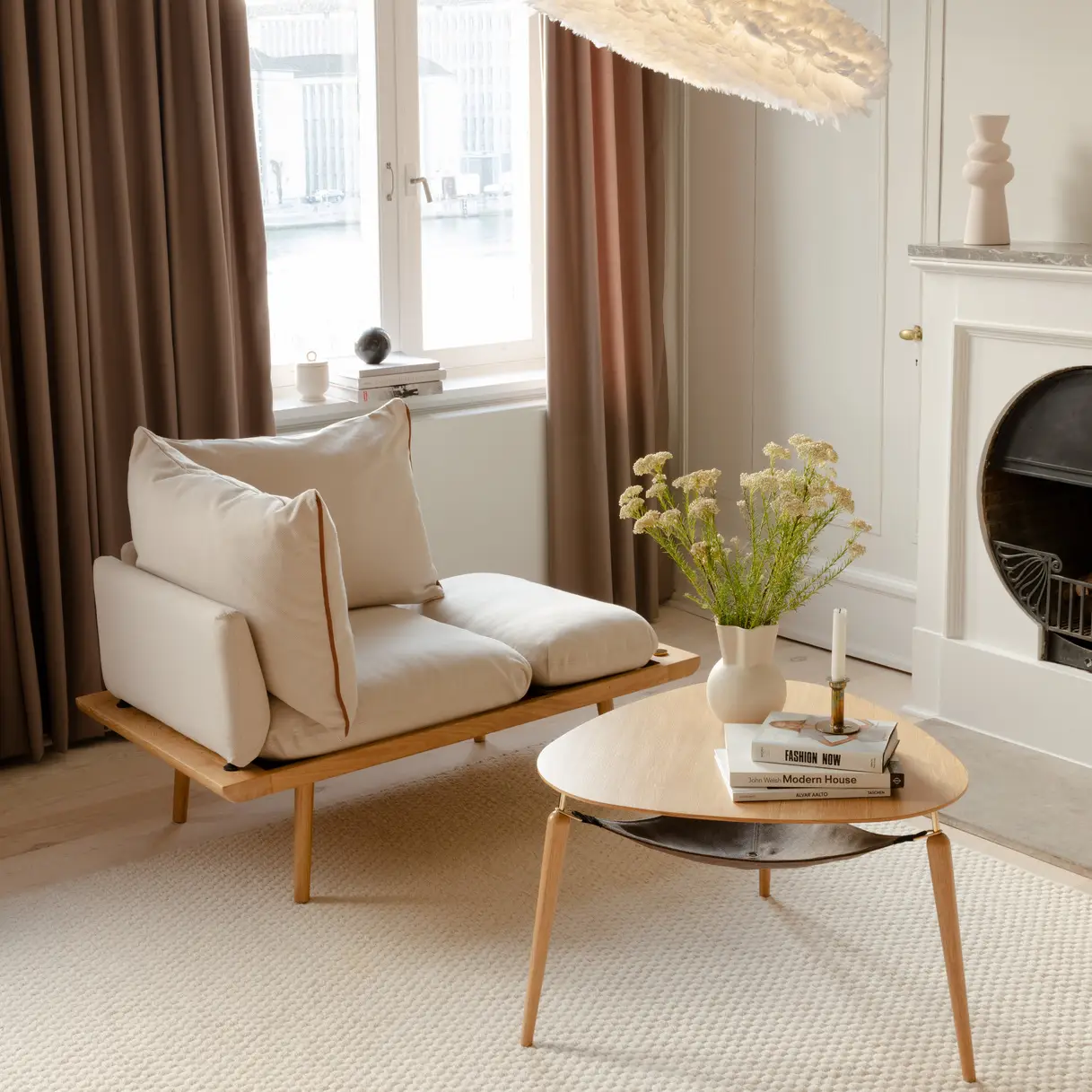 Lounge Around 1.5-seater sofa Oak/White Sands