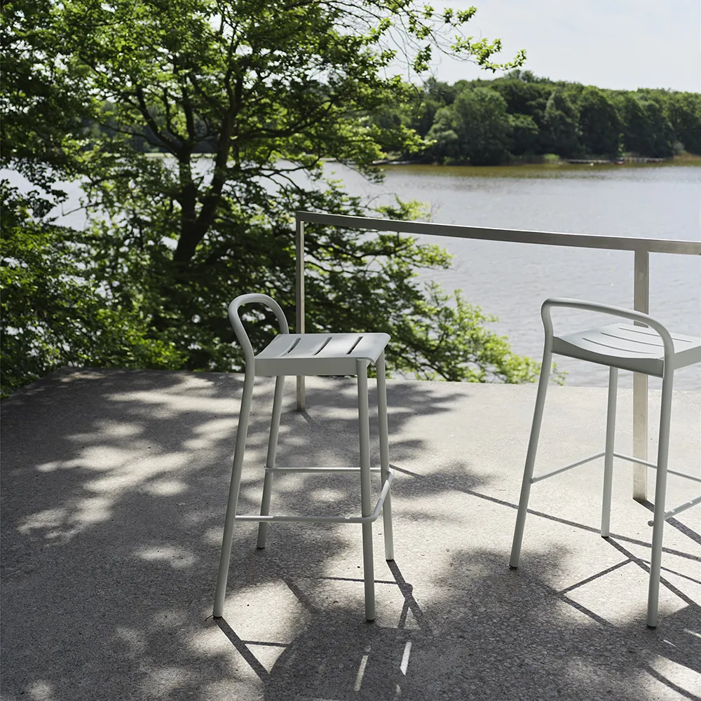 Linear Steel Bar stool Dark Green 