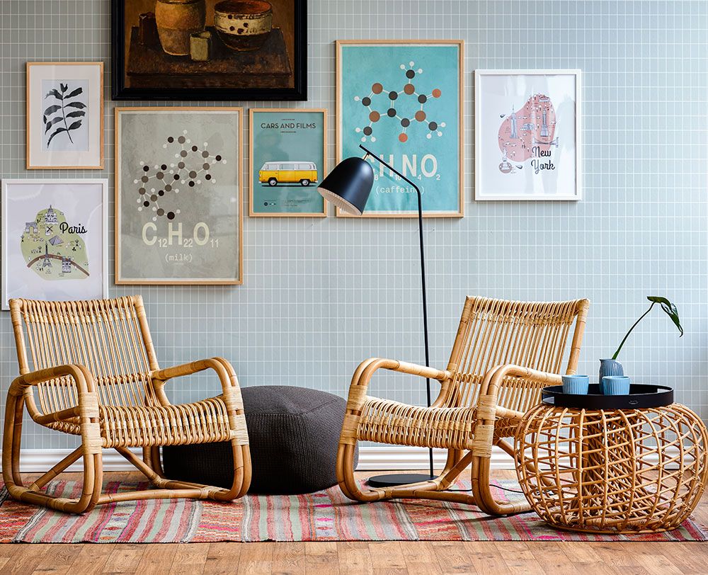 Curve lounge armchair Natural