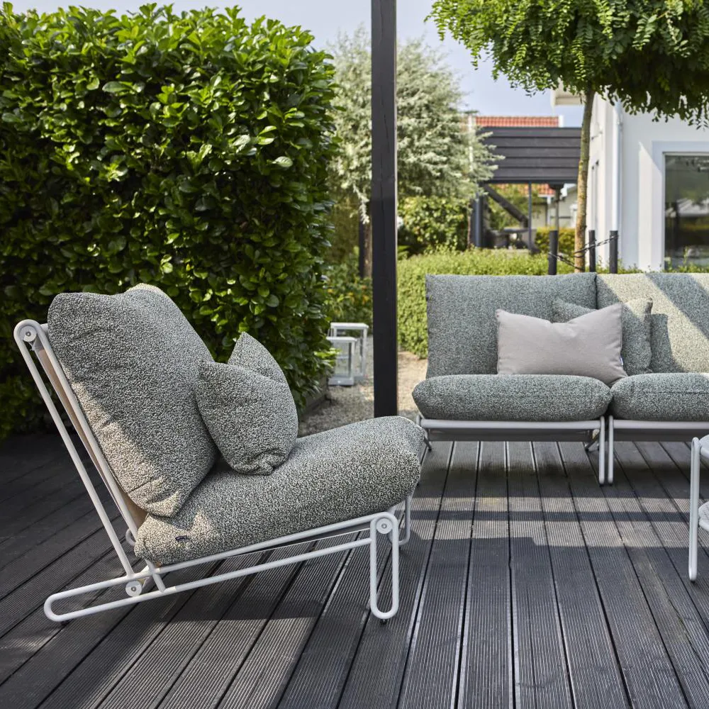 Blixt armchair Light Grey/Teddy Verde