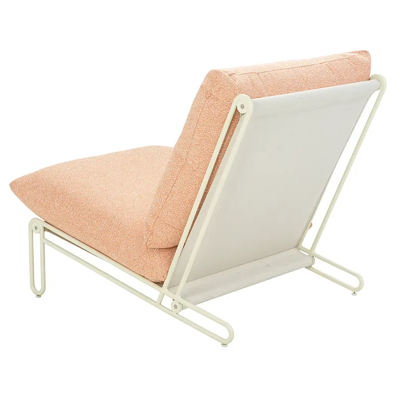 Blixt armchair  Pearl white / Teddy orange