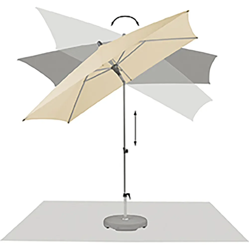 Alu-Smart parasol 250x200 cm Offwhite 